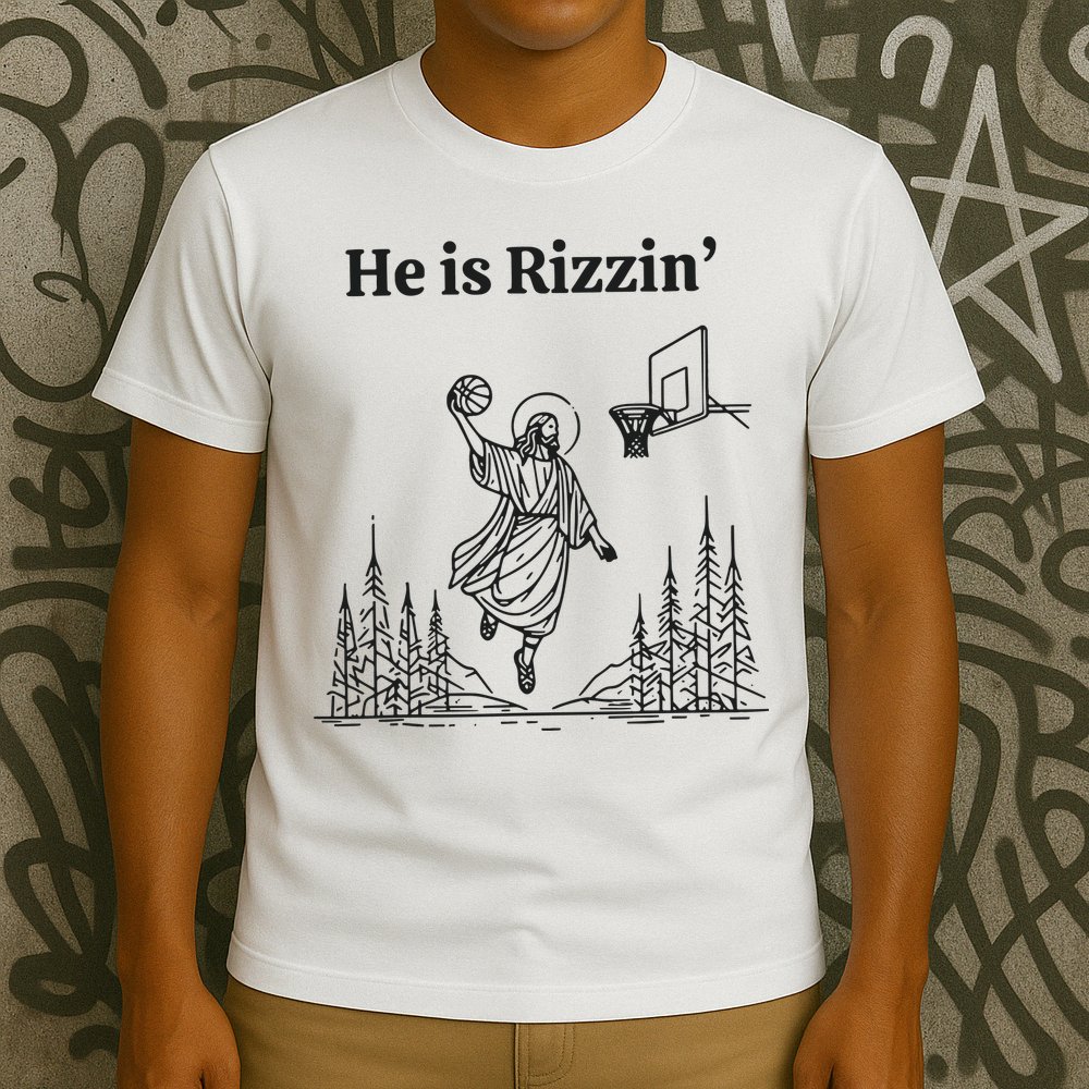 He Is Rizzen Basketball T-Shirt