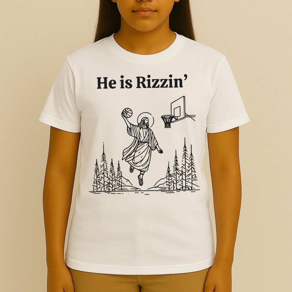 He Is Rizzen Basketball T-Shirt