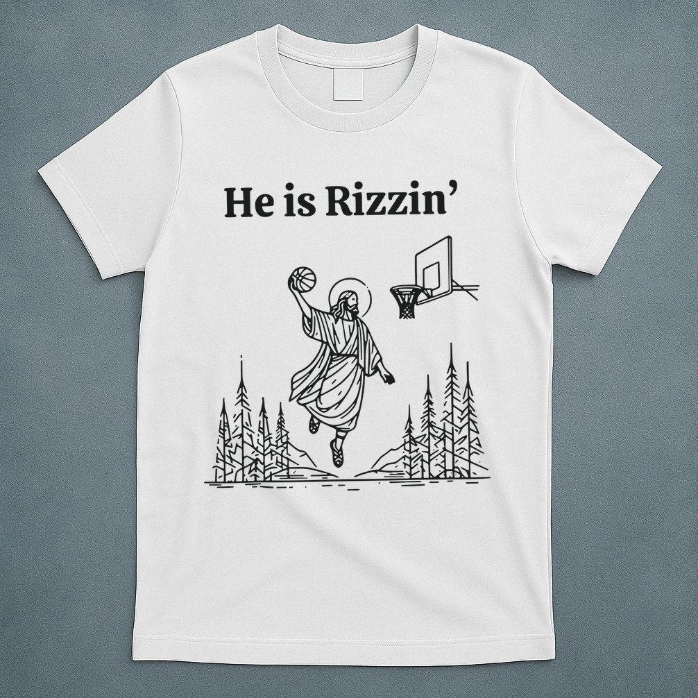 He Is Rizzen Basketball T-Shirt