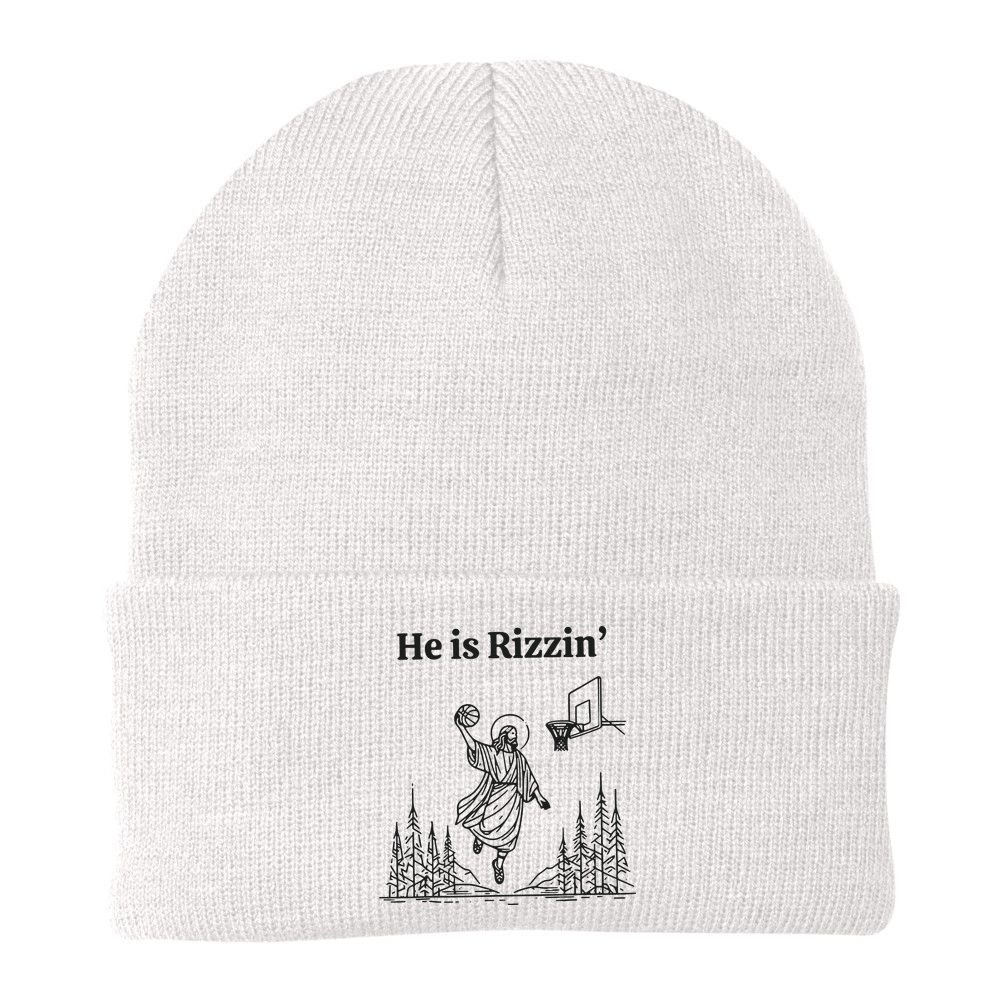 He Is Rizzen Basketball Beanie