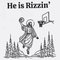 He Is Rizzen Basketball Flat Bill Trucker Hat