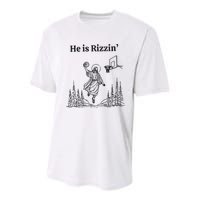 He Is Rizzen Basketball Youth Performance Sprint T-Shirt
