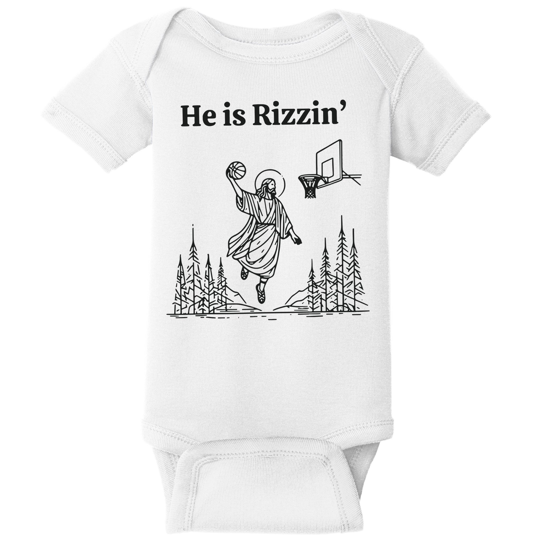 He Is Rizzen Basketball Baby Bodysuit