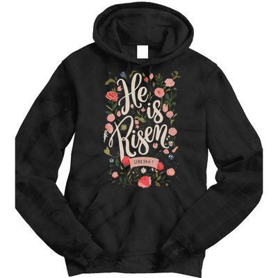 He Is Risen Happy Easter Spring Jesus Christian Wildflower Sweatshirt Tie Dye Hoodie