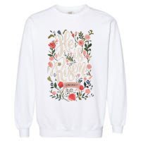 He Is Risen Happy Easter Spring Jesus Christian Wildflower Sweatshirt Garment-Dyed Sweatshirt