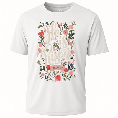 He Is Risen Happy Easter Spring Jesus Christian Wildflower Sweatshirt Performance Shirt