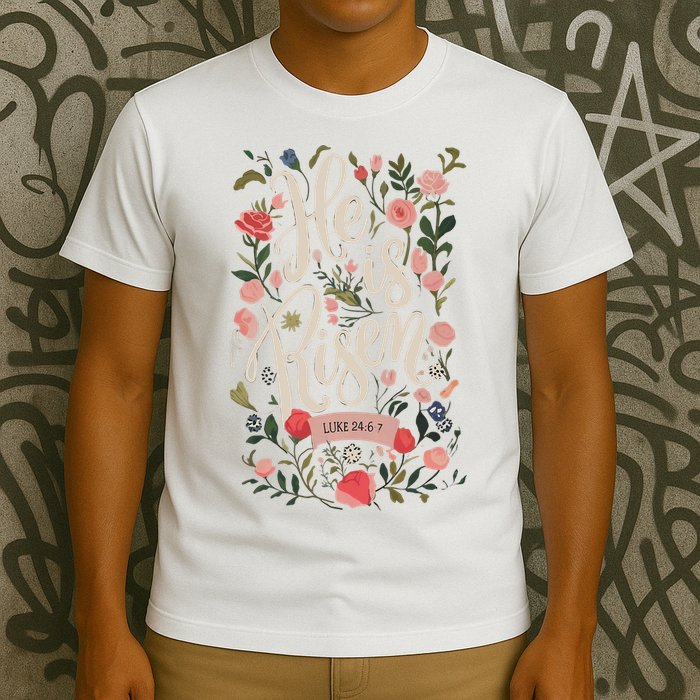 He Is Risen Happy Easter Spring Jesus Christian Wildflower Sweatshirt T-Shirt