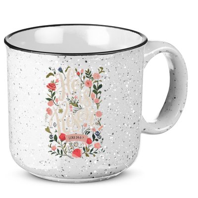 He Is Risen Happy Easter Spring Jesus Christian Wildflower Sweatshirt 15oz Campfire Ceramic Mug