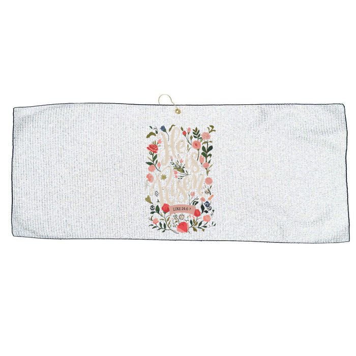 He Is Risen Happy Easter Spring Jesus Christian Wildflower Sweatshirt Large Microfiber Waffle Golf Towel