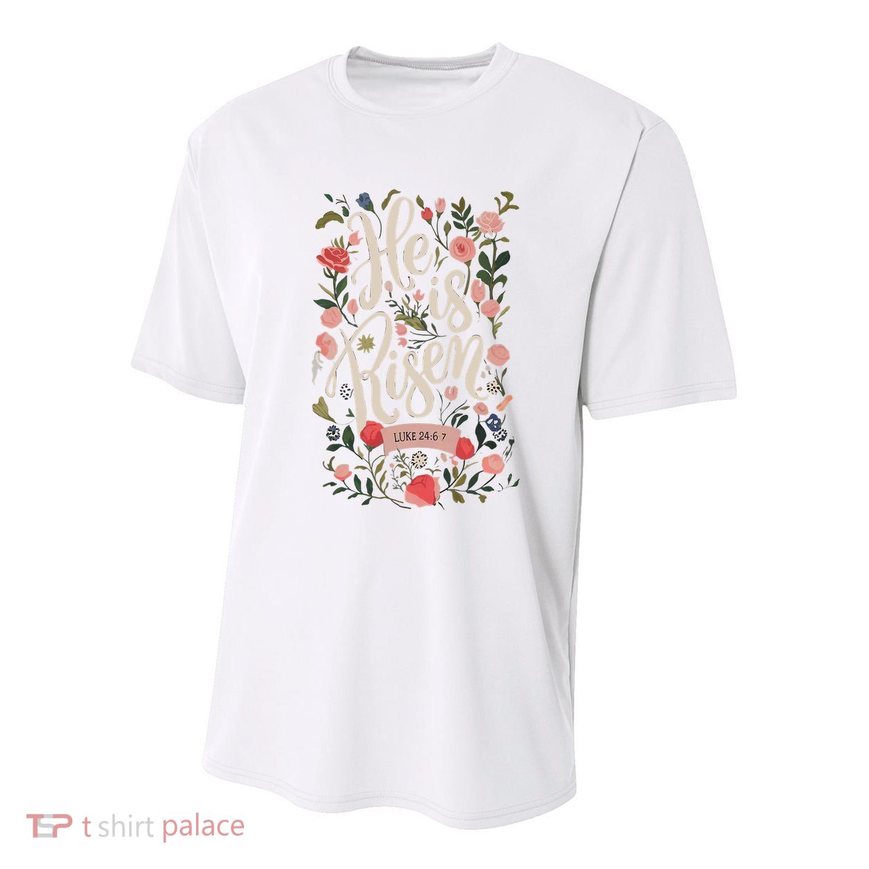 He Is Risen Happy Easter Spring Jesus Christian Wildflower Sweatshirt Youth Performance Sprint T-Shirt