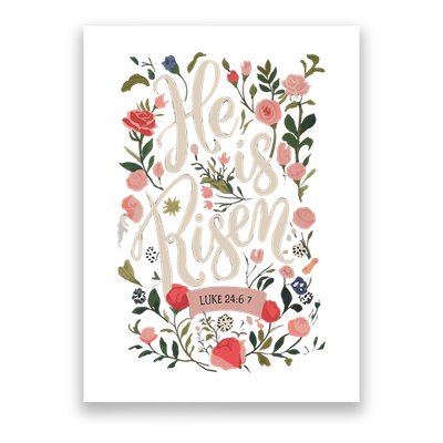 He Is Risen Happy Easter Spring Jesus Christian Wildflower Sweatshirt Poster