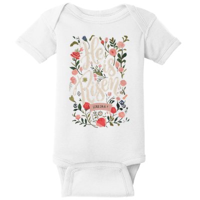 He Is Risen Happy Easter Spring Jesus Christian Wildflower Sweatshirt Baby Bodysuit
