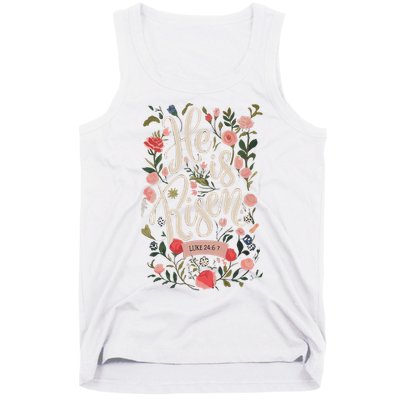 He Is Risen Happy Easter Spring Jesus Christian Wildflower Sweatshirt Tank Top