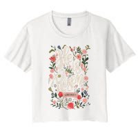 He Is Risen Happy Easter Spring Jesus Christian Wildflower Sweatshirt Women's Crop Top Tee
