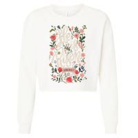 He Is Risen Happy Easter Spring Jesus Christian Wildflower Sweatshirt Cropped Pullover Crew