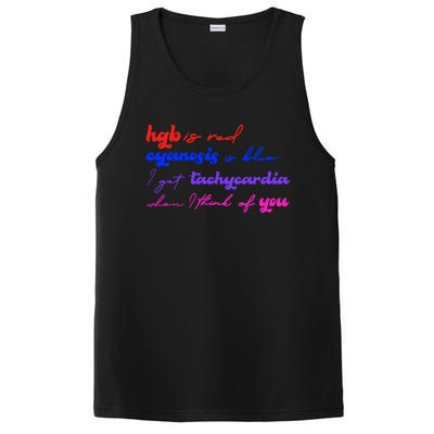 Hgb Is Red Cyanosis Is Blue Cardiac Nurse Valentines Day Bf Gift PosiCharge Competitor Tank