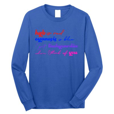 Hgb Is Red Cyanosis Is Blue Cardiac Nurse Valentines Day Bf Gift Long Sleeve Shirt