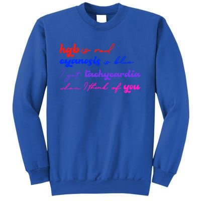 Hgb Is Red Cyanosis Is Blue Cardiac Nurse Valentines Day Bf Gift Sweatshirt