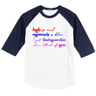 Hgb Is Red Cyanosis Is Blue Cardiac Nurse Valentines Day Bf Gift Baseball Sleeve Shirt