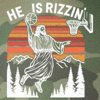 He Is Rizzin Easter Jesus Christian Basketball Legacy Tie Dye Trucker Hat