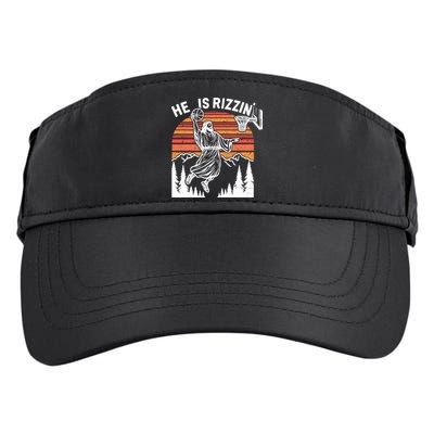 He Is Rizzin Easter Jesus Christian Basketball Adult Drive Performance Visor