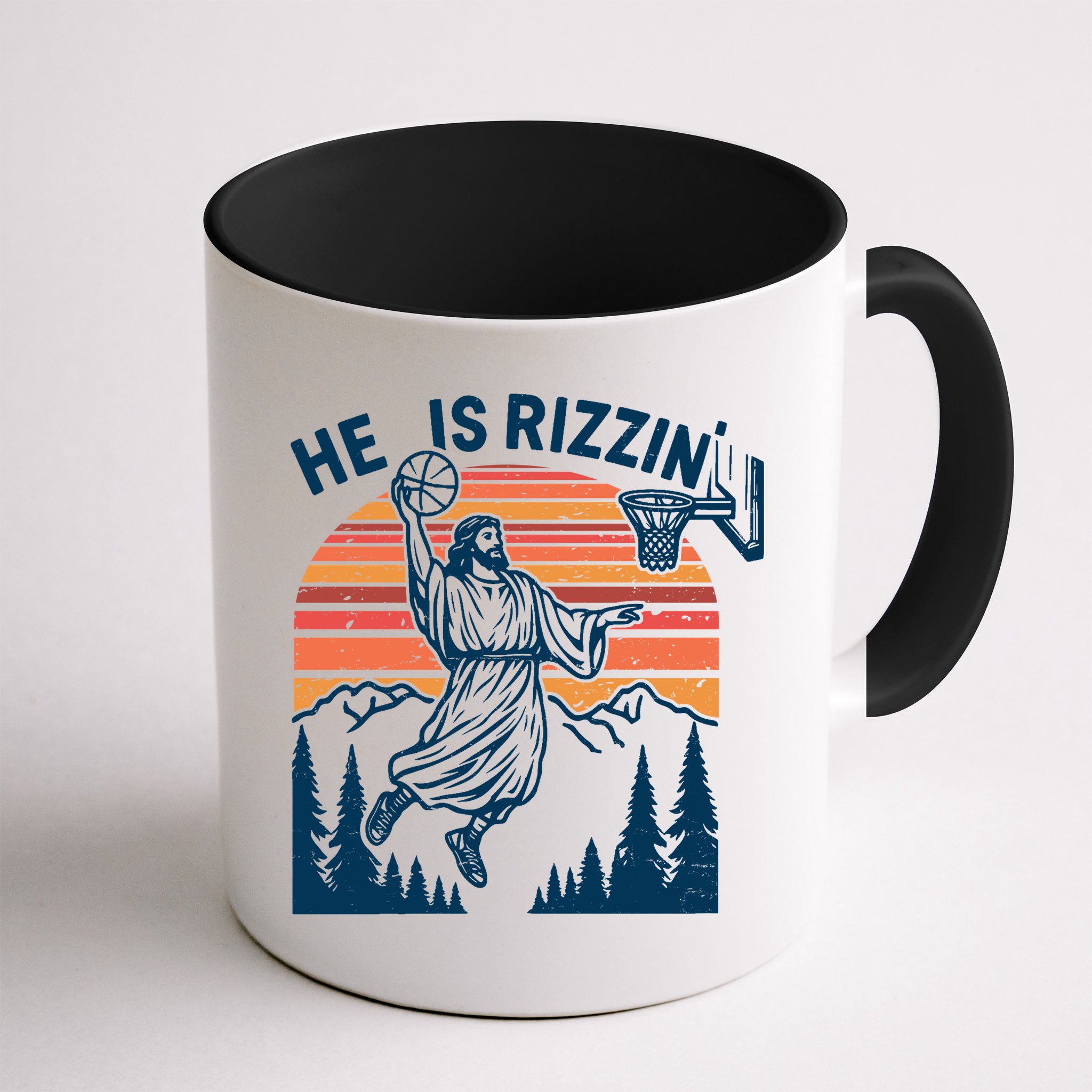 He Is Rizzin Easter Jesus Christian Basketball Mug