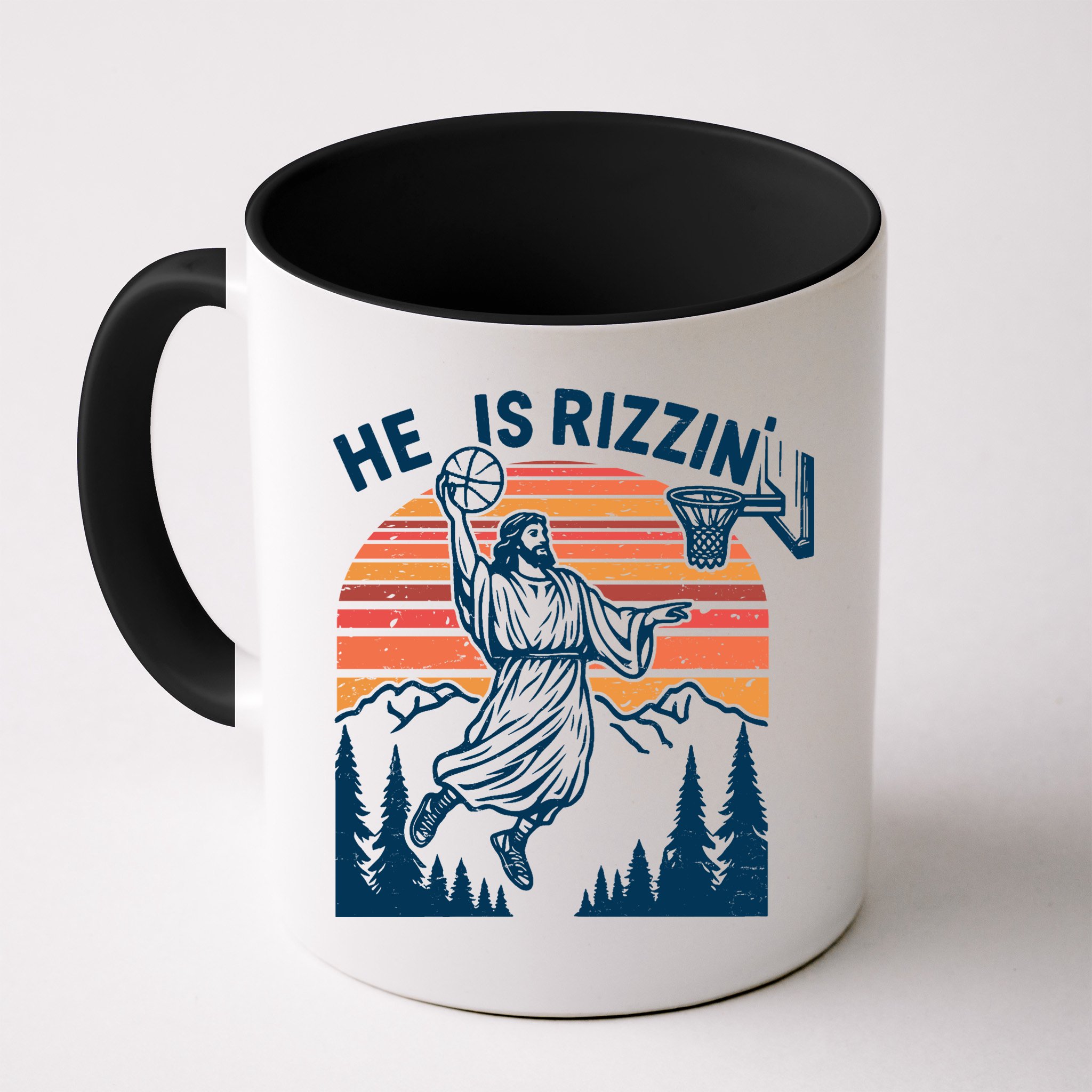 He Is Rizzin Easter Jesus Christian Basketball Mug