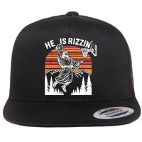 He Is Rizzin Easter Jesus Christian Basketball Flat Bill Trucker Hat
