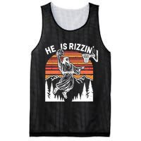 He Is Rizzin Easter Jesus Christian Basketball Mesh Reversible Basketball Jersey Tank