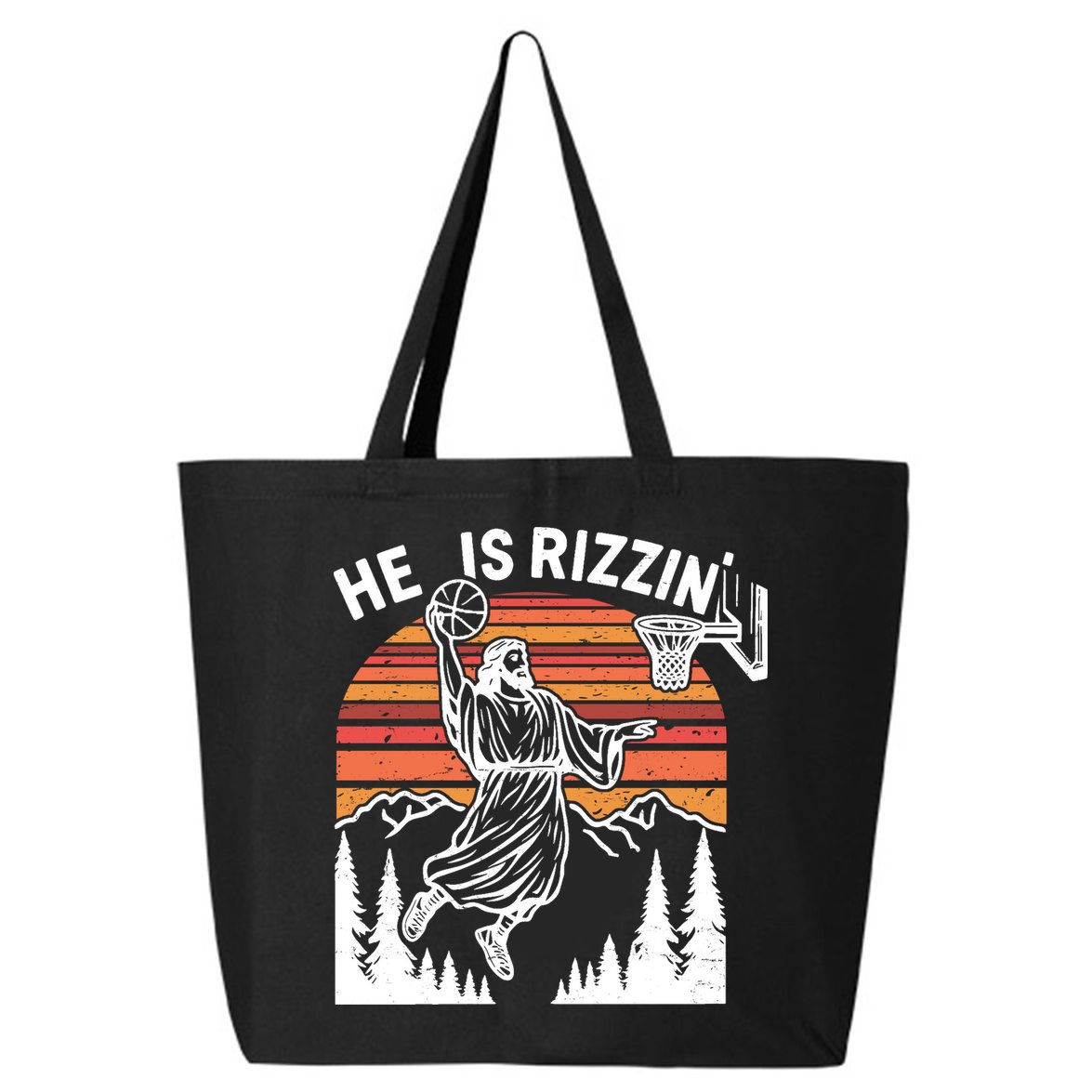 He Is Rizzin Easter Jesus Christian Basketball 25L Jumbo Tote