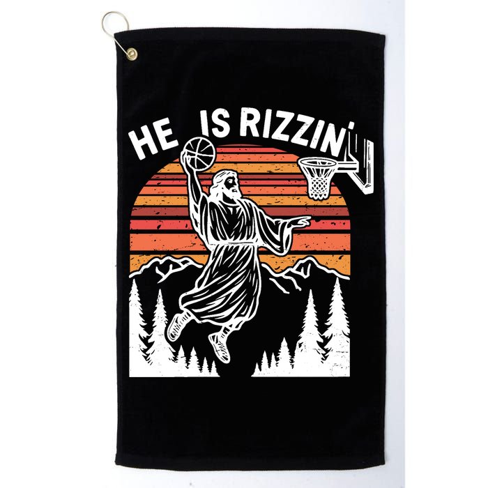 He Is Rizzin Easter Jesus Christian Basketball Golf Towel