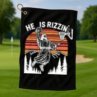 He Is Rizzin Easter Jesus Christian Basketball Golf Towel