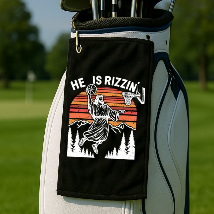 He Is Rizzin Easter Jesus Christian Basketball Golf Towel