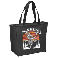 He Is Rizzin Easter Jesus Christian Basketball Zip Tote Bag