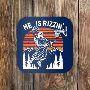 He Is Rizzin Easter Jesus Christian Basketball Coaster