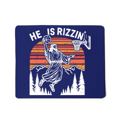 He Is Rizzin Easter Jesus Christian Basketball Mousepad