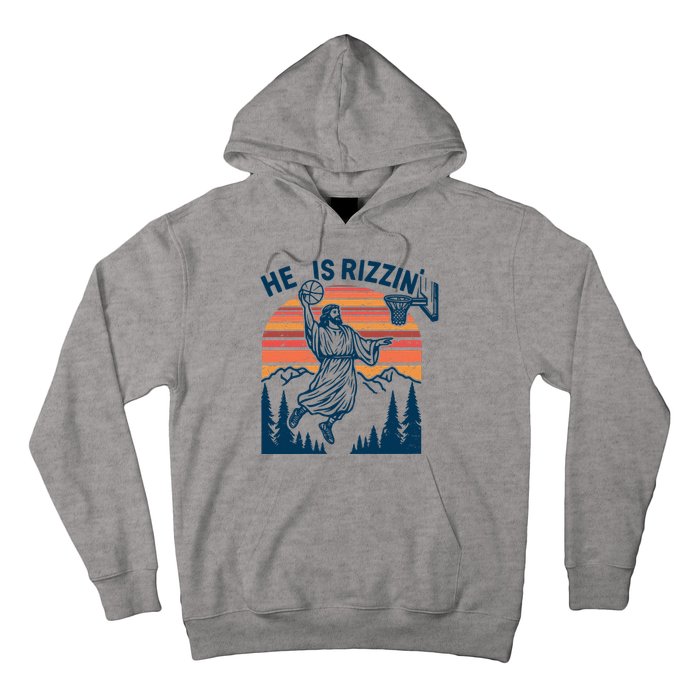 He Is Rizzin Easter Jesus Christian Basketball Hoodie