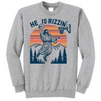 He Is Rizzin Easter Jesus Christian Basketball Sweatshirt