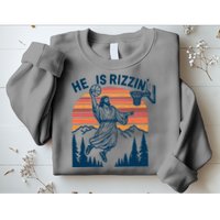 He Is Rizzin Easter Jesus Christian Basketball Sweatshirt