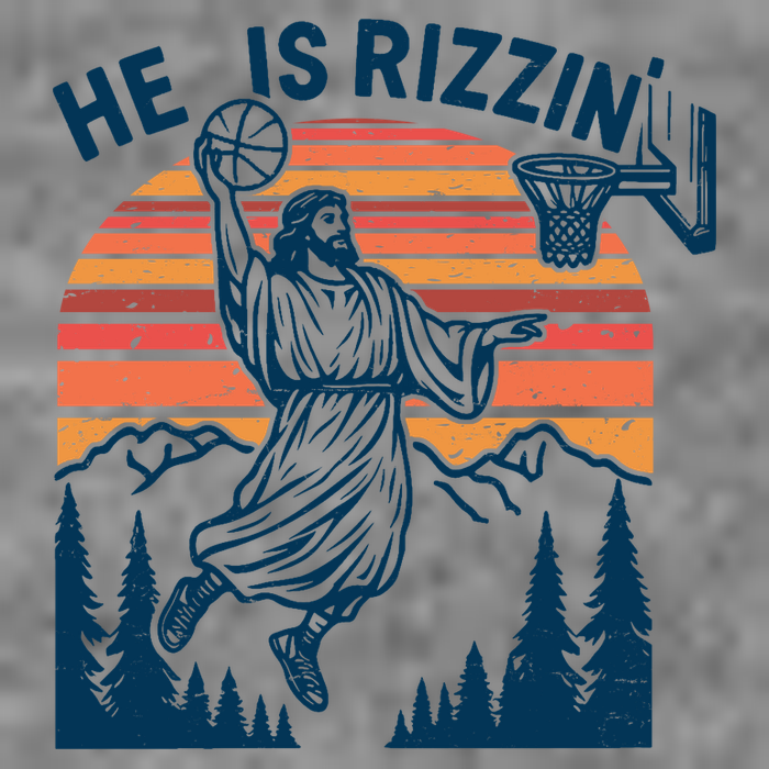 He Is Rizzin Easter Jesus Christian Basketball Sweatshirt