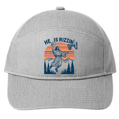 He Is Rizzin Easter Jesus Christian Basketball 7-Panel Snapback Hat