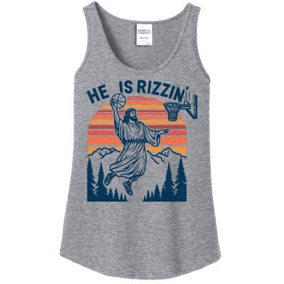 He Is Rizzin Easter Jesus Christian Basketball Ladies Essential Tank