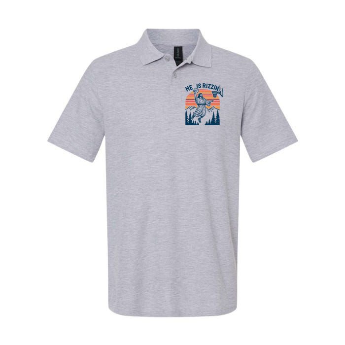 He Is Rizzin Easter Jesus Christian Basketball Polo