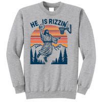 He Is Rizzin Easter Jesus Christian Basketball Tall Sweatshirt