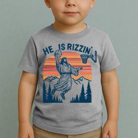 He Is Rizzin Easter Jesus Christian Basketball Toddler T-Shirt