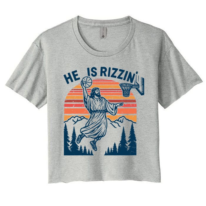 He Is Rizzin Easter Jesus Christian Basketball Crop Top