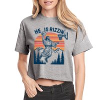 He Is Rizzin Easter Jesus Christian Basketball Crop Top