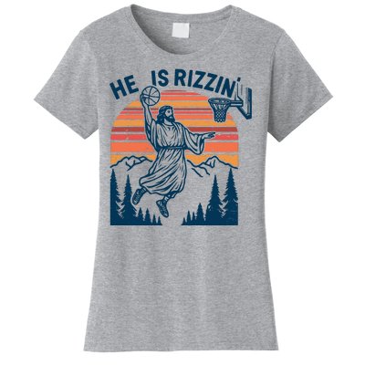 He Is Rizzin Easter Jesus Christian Basketball Women's T-Shirt