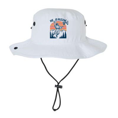 He Is Rizzin Easter Jesus Christian Basketball Legacy Cool Fit Booney Bucket Hat