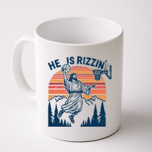 He Is Rizzin Easter Jesus Christian Basketball Coffee Mug